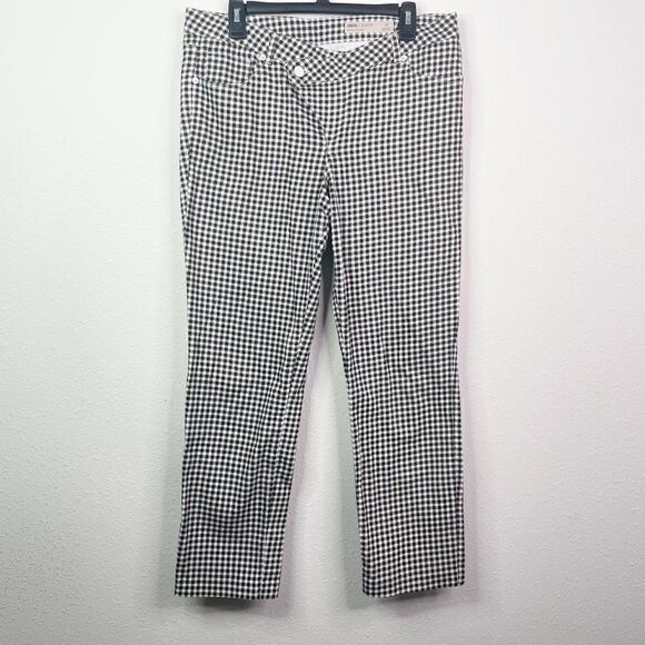 ASOS Denim Women’s Black White Gingham Crossover Front Pants 32/32 - Picture 1 of 7